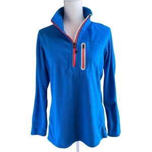 EDDIE BAUER First Ascent Blue Fleece Pullover 1/4‎ Zip Shirt Sz Large Hiking 1st